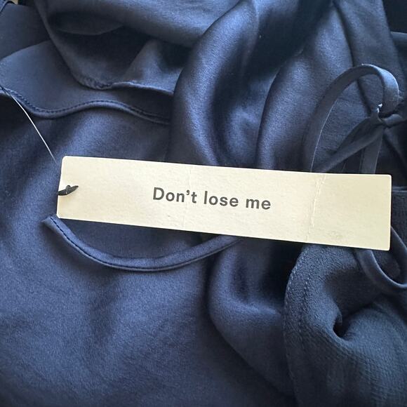 Reformation Anaiis Silk Dress Navy NEW NWT Size 4 - Picture 10 of 11